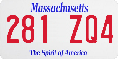 MA license plate 281ZQ4