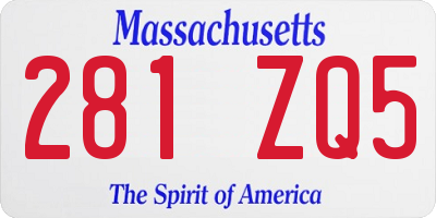 MA license plate 281ZQ5