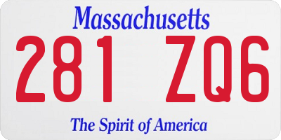 MA license plate 281ZQ6