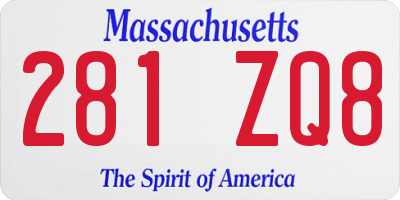 MA license plate 281ZQ8