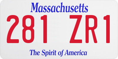 MA license plate 281ZR1
