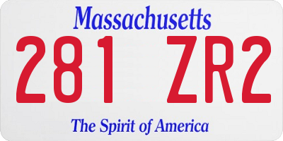 MA license plate 281ZR2