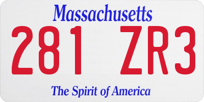 MA license plate 281ZR3