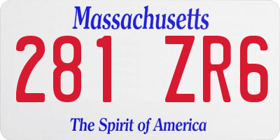 MA license plate 281ZR6
