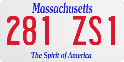 MA license plate 281ZS1
