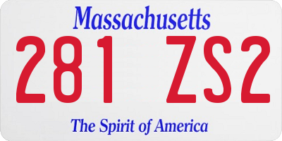 MA license plate 281ZS2