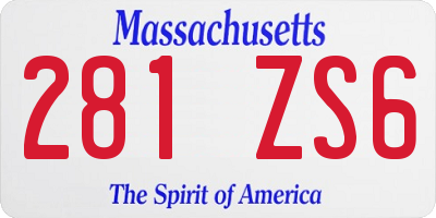 MA license plate 281ZS6