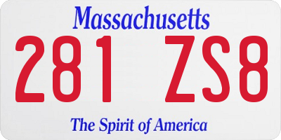 MA license plate 281ZS8