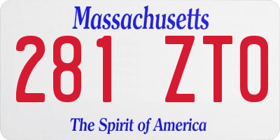 MA license plate 281ZT0