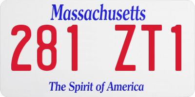 MA license plate 281ZT1