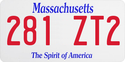 MA license plate 281ZT2