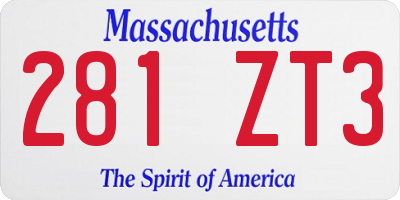 MA license plate 281ZT3