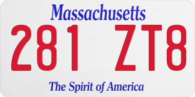 MA license plate 281ZT8