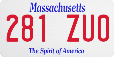 MA license plate 281ZU0