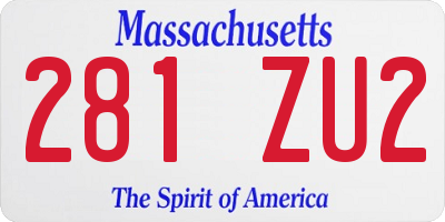 MA license plate 281ZU2