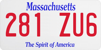 MA license plate 281ZU6