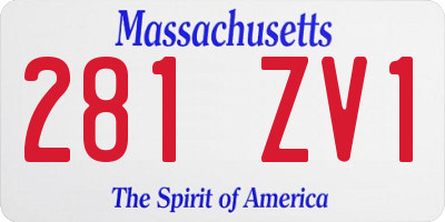 MA license plate 281ZV1