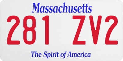 MA license plate 281ZV2