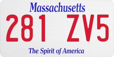 MA license plate 281ZV5