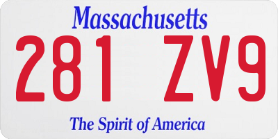 MA license plate 281ZV9