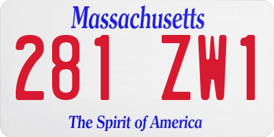 MA license plate 281ZW1