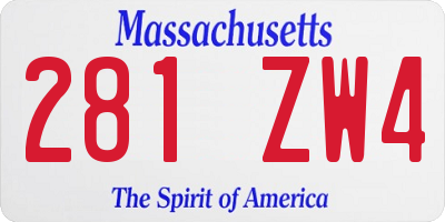 MA license plate 281ZW4