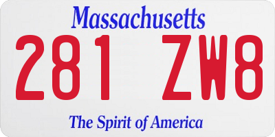 MA license plate 281ZW8