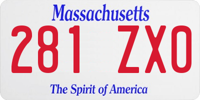 MA license plate 281ZX0