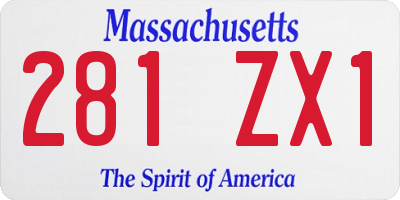 MA license plate 281ZX1