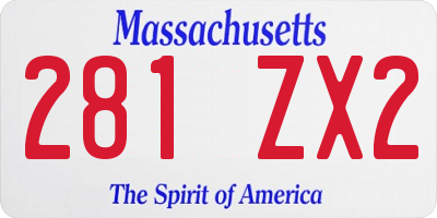MA license plate 281ZX2