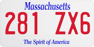 MA license plate 281ZX6