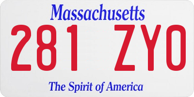 MA license plate 281ZY0