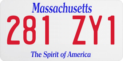 MA license plate 281ZY1