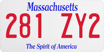 MA license plate 281ZY2