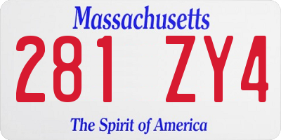 MA license plate 281ZY4