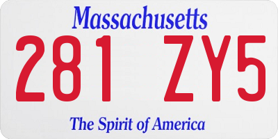 MA license plate 281ZY5