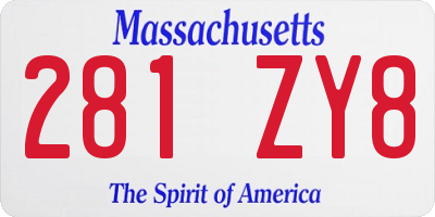 MA license plate 281ZY8