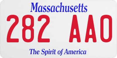 MA license plate 282AA0