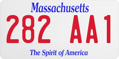 MA license plate 282AA1