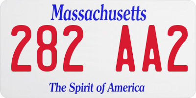 MA license plate 282AA2