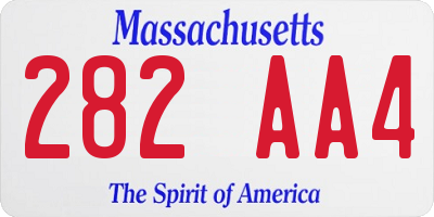 MA license plate 282AA4
