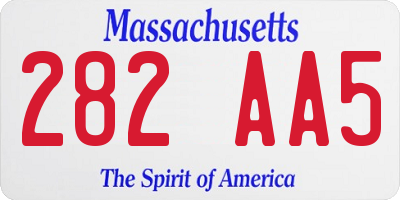MA license plate 282AA5