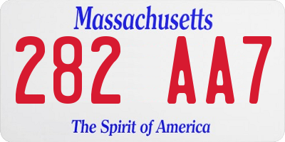 MA license plate 282AA7