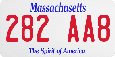 MA license plate 282AA8