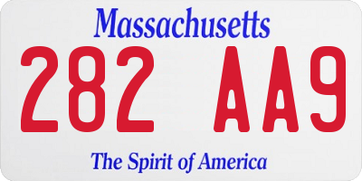 MA license plate 282AA9