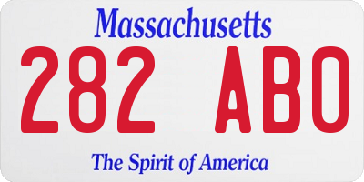 MA license plate 282AB0