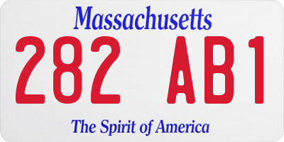 MA license plate 282AB1