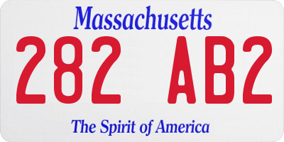 MA license plate 282AB2