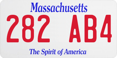 MA license plate 282AB4