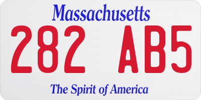MA license plate 282AB5